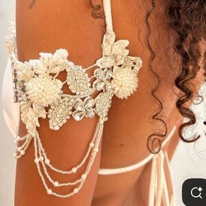 Elegant Beaded Floral Shoulder Strap - Bridal Jewelry, Wedding